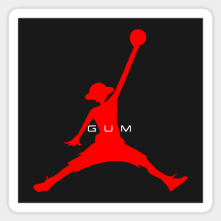 One Piece - Luffy - Gum (red on black) Sticker